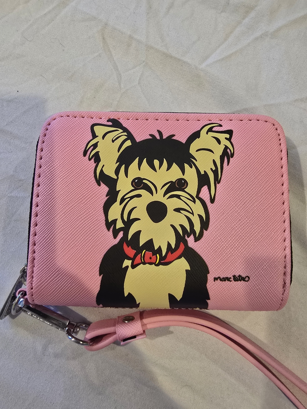Marc Tetro Pink Dog Zip Wallet
